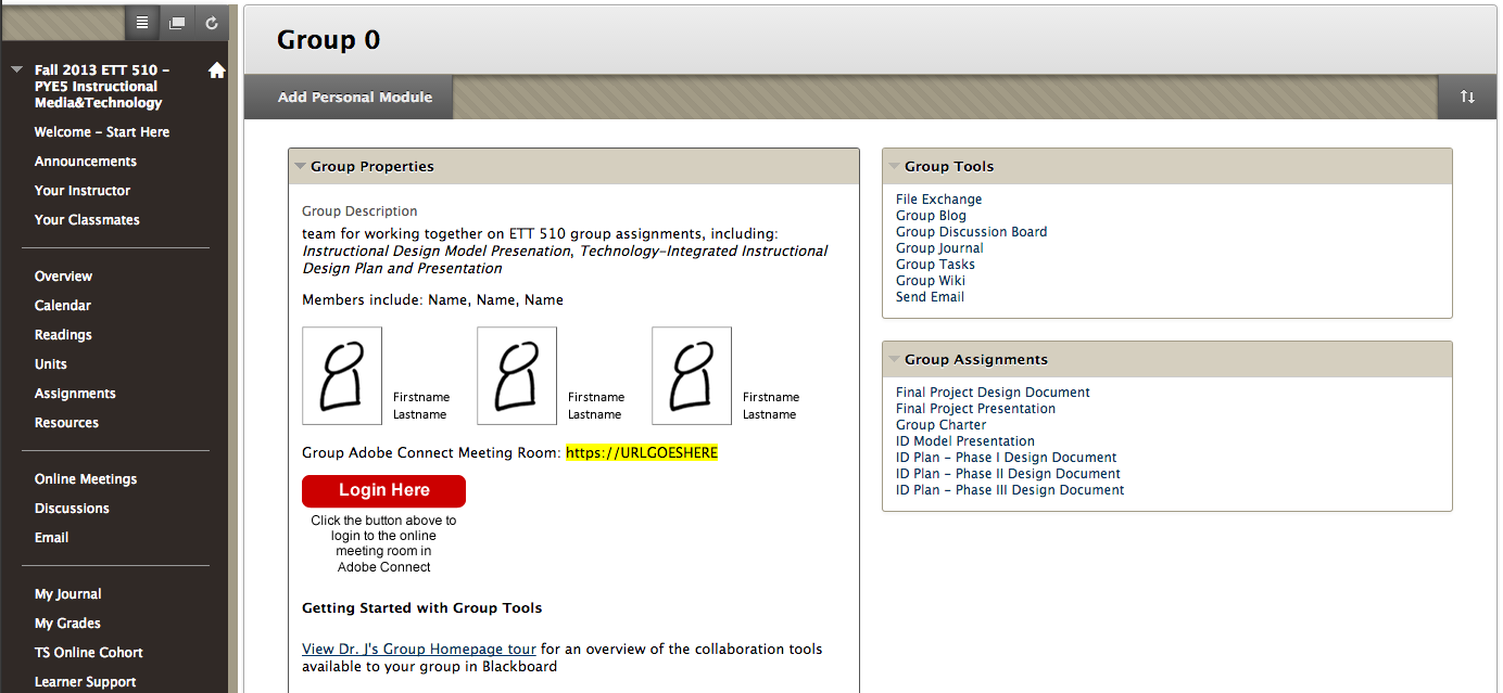 sample group page