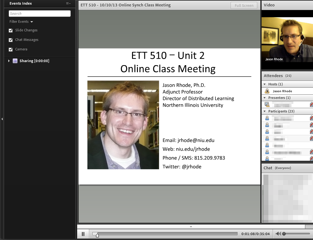 screenshot of sample synchronous meeting