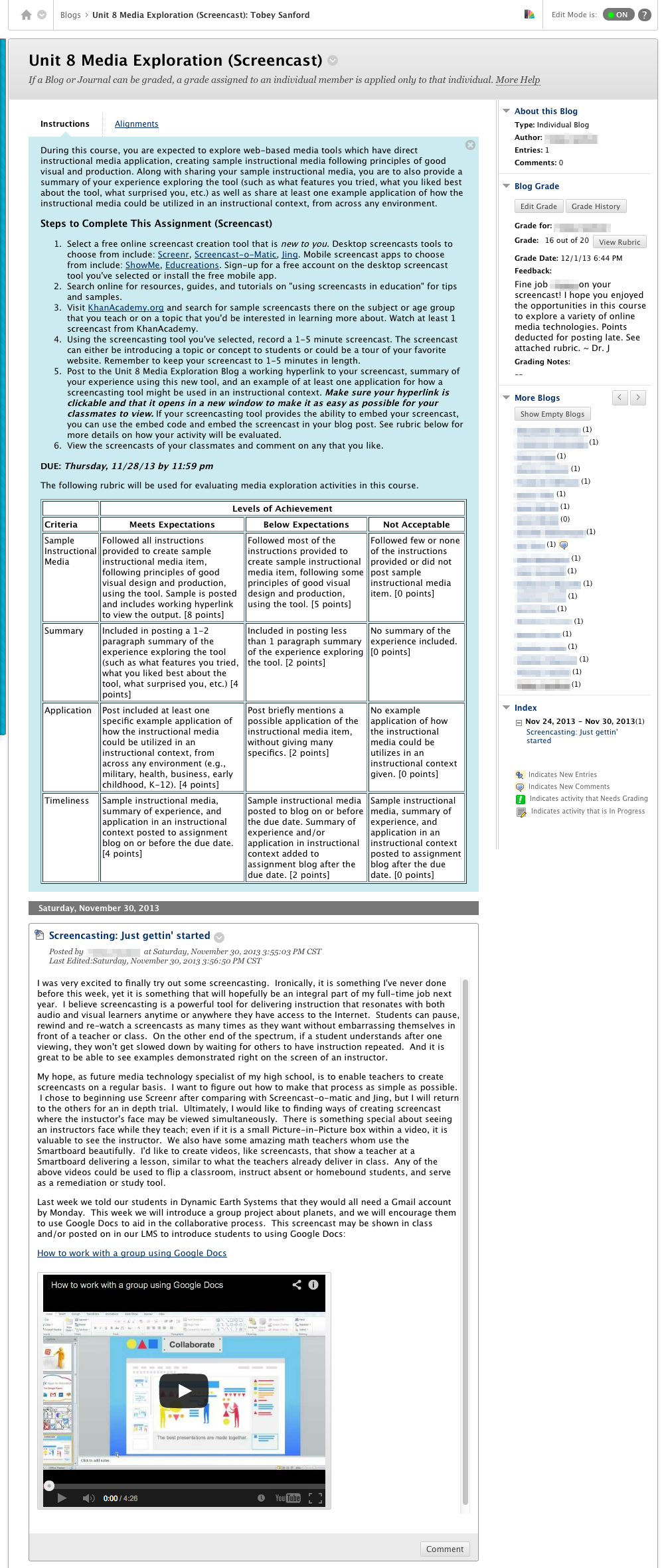 sample interaction blog