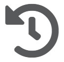 icon of a clock with a circular arrow around it