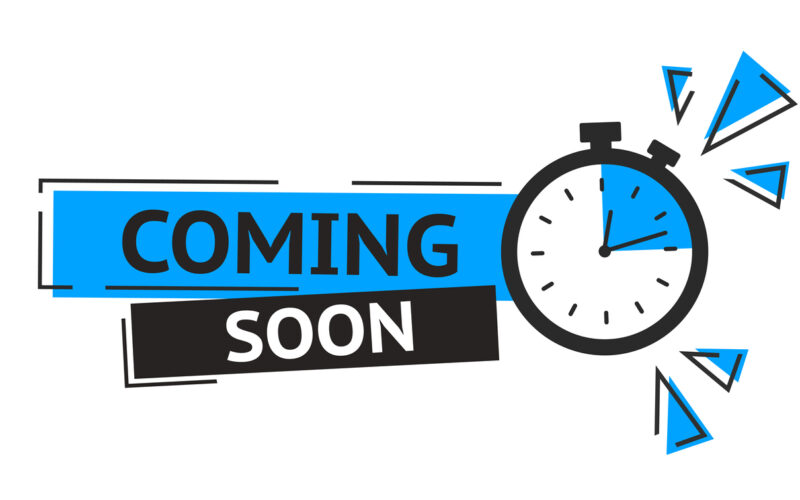 Vector Illustration Coming Soon Banner With Clock Sign