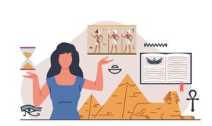 History lesson concept. Time periods of civilization development, Ancient Egypt