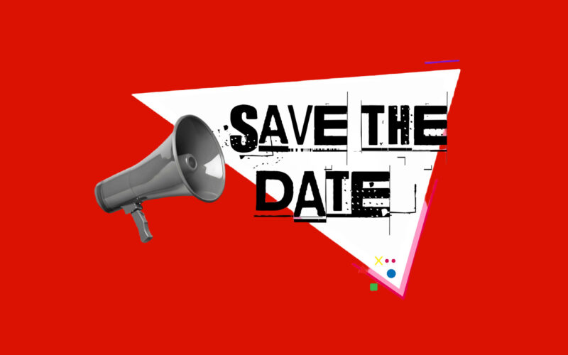 Save the Date. Concept with announcement message with megaphone.